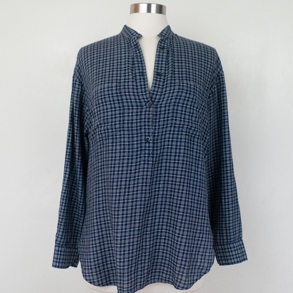 Madewell Navy Button Down S Top - Picture 1 of 8